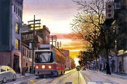 Coucher de soleil une rue torontoise