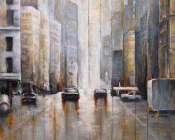 Cars in the morning rain