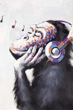 Monkey listening music