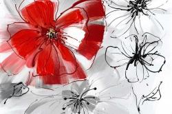 Red & gray flowers