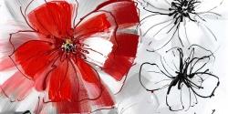Red & gray flowers