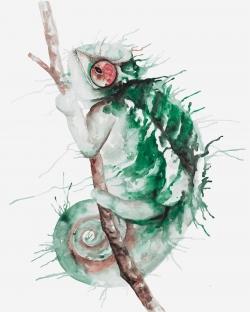 Watercolor chameleon