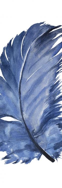 Plume bleue à l'aquarelle