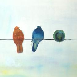 Perched abstract birds