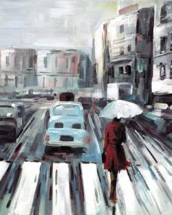 Abstract pedestrian crossing