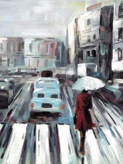 Abstract pedestrian crossing