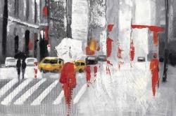 Abstract cloudy city street