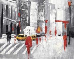 Abstract cloudy city street