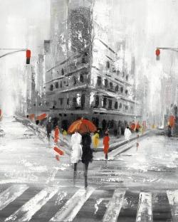 Greyish flatiron building