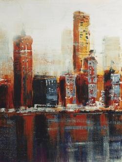 Abstract red cityscape