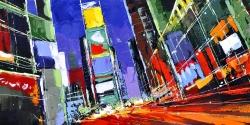 Colorful times square by night