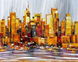 Orange buildings