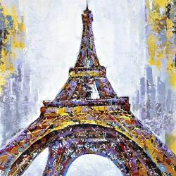 Abstract paint splash eiffel tower