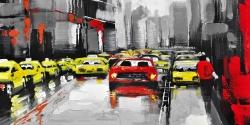 Abstract traffic by a rainy day