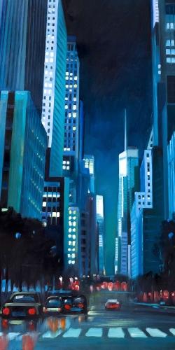 Evening in manhattan, new-york