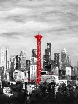 Space needle in red