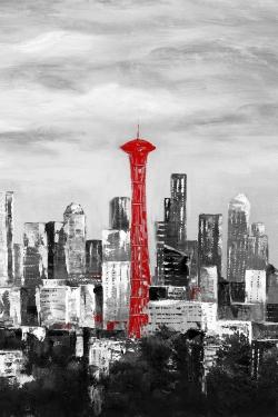 Space needle in red