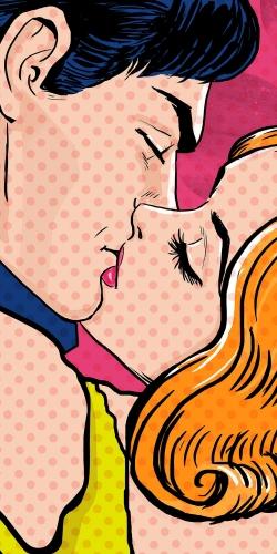 Pop art style couple