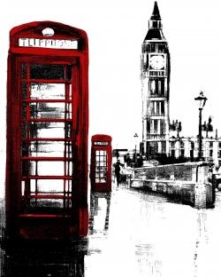 Telephone box and big ben of london