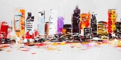 Ville abstraites aux couleurs vives