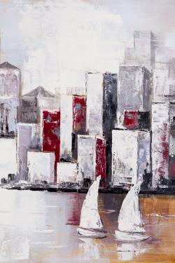 Sailboats and urban city