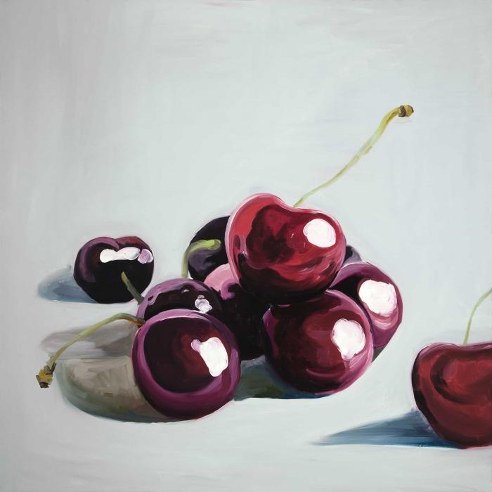 Cerises sombres lustrées