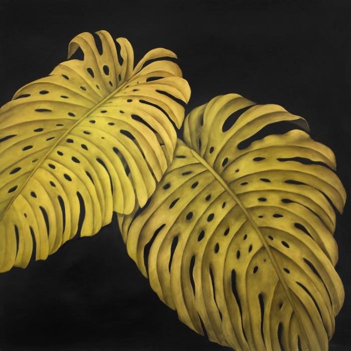 Feuille monstera doré