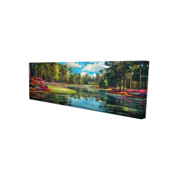 Canvas 20 x 60 - 3D - Lake flowers