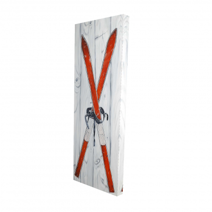 Skis rouges vintage