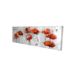 Canvas 16 x 48 - 3D - Red flowers