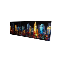 Colorful abstract cityscape on a dark background