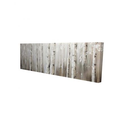 White birches on gray background