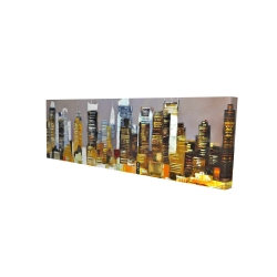 Canvas 16 x 48 - 3D - Texturized skyscrapers by night