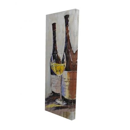 Two bottles with a glass of white wine
