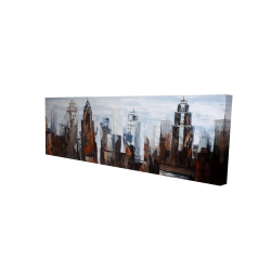 Canvas 16 x 48 - 3D - Gray day in the city