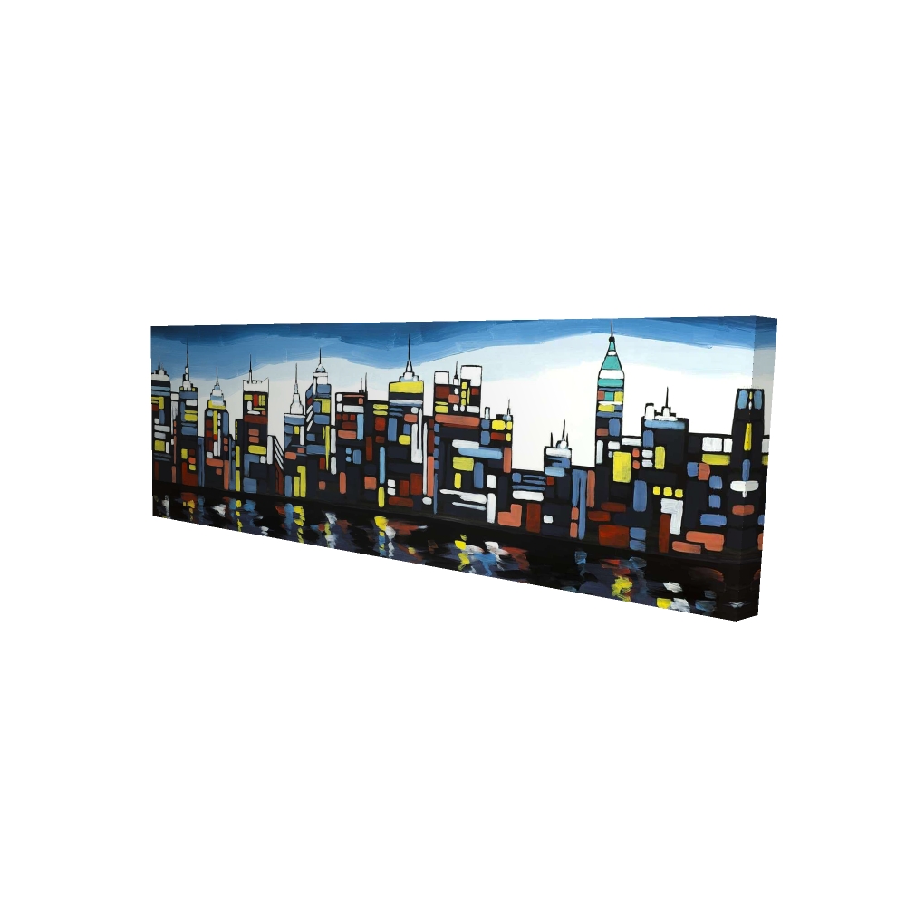 Canvas 16 x 48 - 3D - Colorful skyline