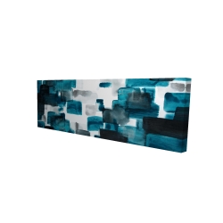Canvas 20 x 60 - 3D - Turquoise and gray shapes