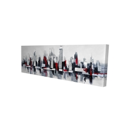 Paysage urbain gris et rouge