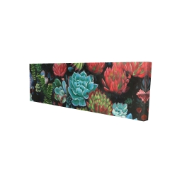 Canvas 20 x 60 - 3D - Set of colorful succulents