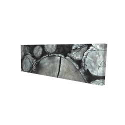 Toile 16 x 48 - 3D - Bûches de bois empilées