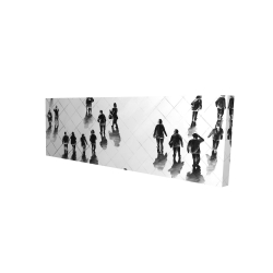 Overhead view of people on the street