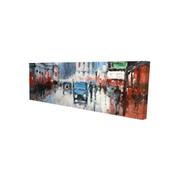 Abstract red and blue city