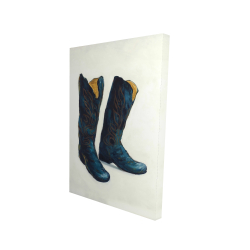 Canvas 24 x 36 - 3D - Leather cowboy boots