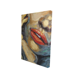 Canvas 24 x 36 - 3D - Irresistible lips closeup