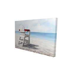 Canvas 24 x 36 - 3D - White beach chair