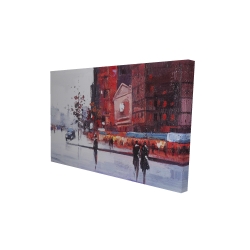 Black and red street scene