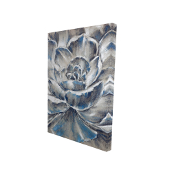 Canvas 24 x 36 - 3D - Gray and blue flower