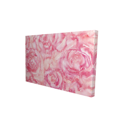 Canvas 24 x 36 - 3D - Roses in watercolor