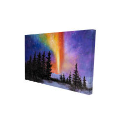 Aurora borealis in the forest