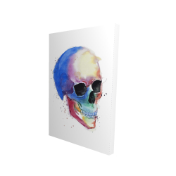 Watercolor colorful skull profile